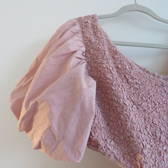 FREE PEOPLE Kalina Midi Dress in Dusty Himalayan Smocked Cottagecore Summer NWT - Picture 7 of 16